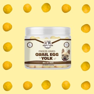 Freeze Dried Quail Egg Yolk for Dogs and Cats, Single Ingredient, Protein-Rich, Nutrient-Dense Treat, 3 oz or 85 grams