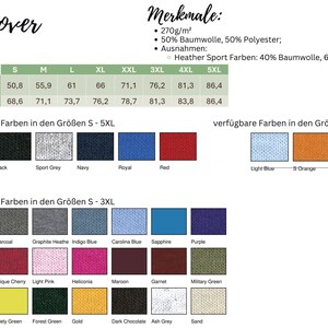Puede incluir: Hoja de informaci&oacute;n del producto para un jersey, con una tabla de tallas en cent&iacute;metros, opciones de color y detalles de la tela. Los colores disponibles incluyen blanco, negro y rojo.