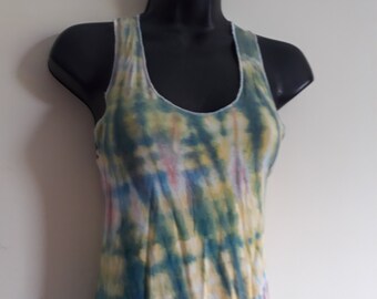 SOLUNA Sleeveless Tops with knot in the back in soft and silky 100% bamboo with tiedye techniques in many colors and in one size