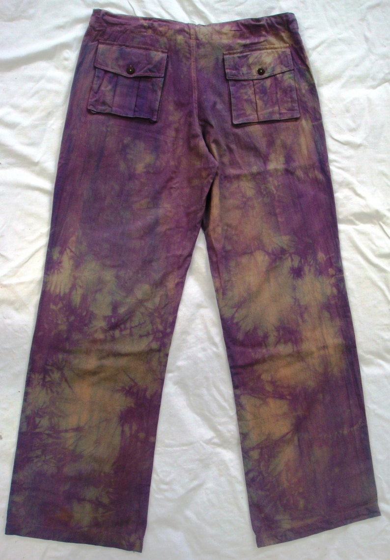 SOLUNA tiedyed cotton pants with batik wax peace and love symbol, in the color you prefer and in all sizes, we do wholesale image 4