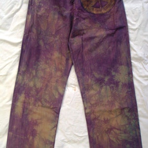 SOLUNA tiedyed cotton pants with batik wax peace and love symbol, in the color you prefer and in all sizes, we do wholesale image 3