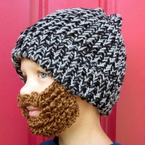 kids beard beanie, kids beard hat ,The Original Beard Beanie™ little man lumberjack youth size, crochet beard hat, kids crochet beard image 4