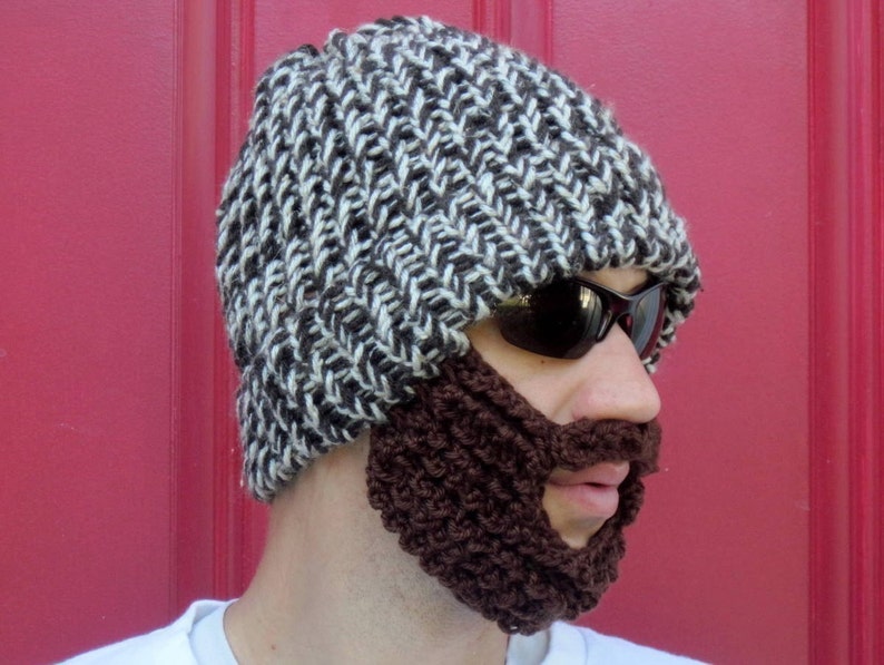Crochet Beard Hat, Bearded Lumberjack Hat the Original Beard Beanie