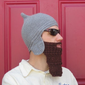 Assyrian Bearded Helmet hat crochet custom made The Original Beard Beanie™ image 2