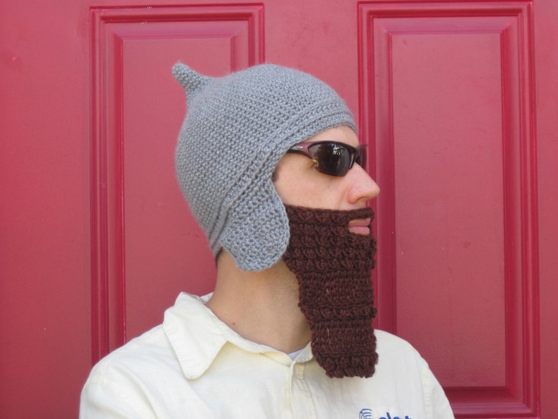 Assyrian Bearded Helmet hat crochet custom made The Original Beard Beanie™ image 2
