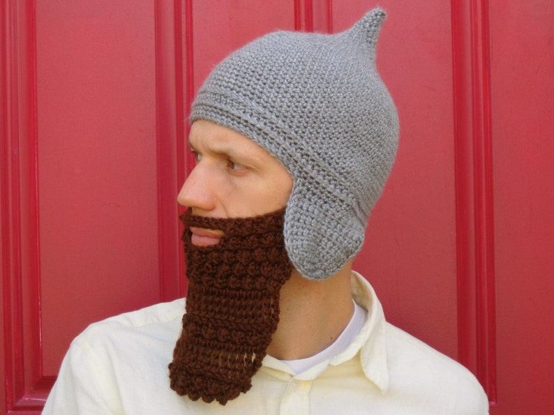 Assyrian Bearded Helmet hat crochet custom made The Original Beard Beanie™ image 4