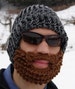 bearded lumberjack hat black and gray, The Original Beard Beanie, crochet beard hat, crochet beard beanie, crochet mustache hat, knit beard 