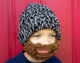 kids beard beanie, kids beard hat ,The Original Beard Beanie™ little man lumberjack - youth size, crochet beard hat, kids crochet beard