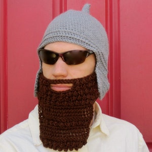 Assyrian Bearded Helmet hat crochet custom made The Original Beard Beanie™ image 1