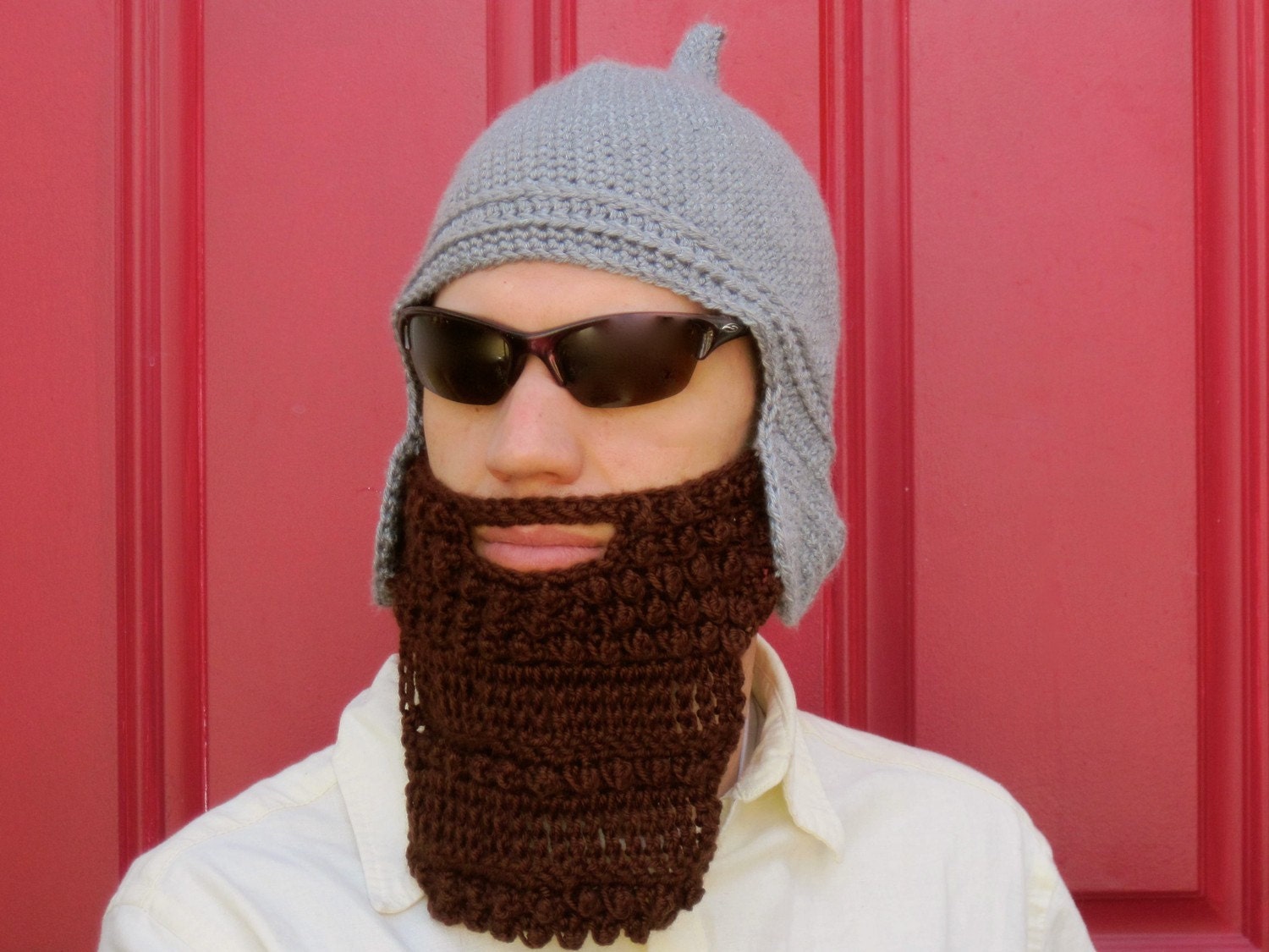 Assyrian Bearded Helmet Hat Crochet Custom Made the Original Beard