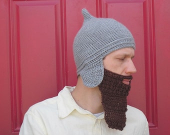 Perverze Scalloped Crochet Headdressニット帽 Assyrian Bearded Helmet Hat Crochet Custom Made the Original Beard