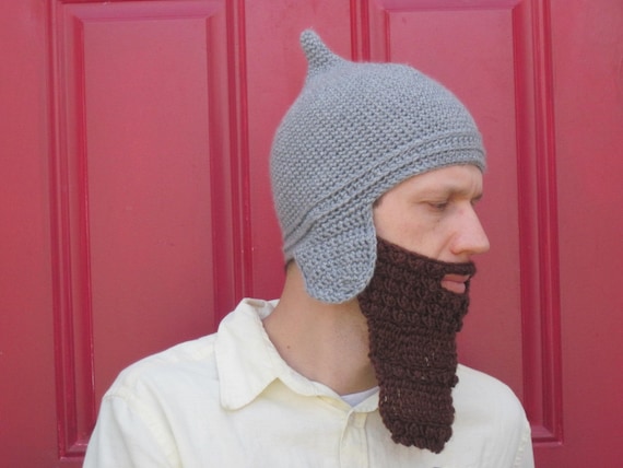 Assyrian Bearded Helmet Hat Crochet Custom Made the Original Beard