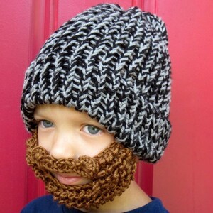 kids beard beanie, kids beard hat ,The Original Beard Beanie™ little man lumberjack youth size, crochet beard hat, kids crochet beard image 3