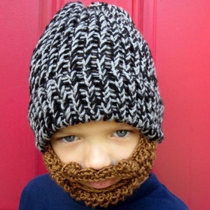 kids beard beanie, kids beard hat ,The Original Beard Beanie™ little man lumberjack youth size, crochet beard hat, kids crochet beard image 5