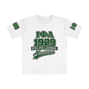 Kopie van Iota Phi Lambda 1929 Sorority Script T-shirt | Wit T-shirt met Griekse letters