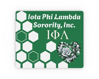 Iota Phi Lambda Sorority Hexagon Mouse Pad | Greek Letters, White Honeycomb