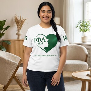 Kopia av Grön Hexagon Honeycomb Rose Iota Pi Lambda T-shirt | Heltäckande tryck