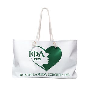 Iota Phi Lambda Sorority Tote Bag (24" x 13") - Oversized Weekender Duffel