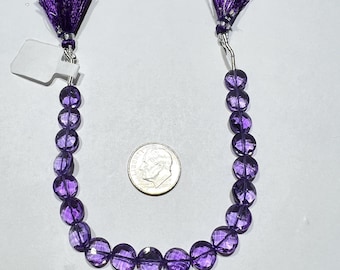Pink Amethyst 8mm Center - Drilled, Coin-Shape Gemstone Beads To Make Jewelry