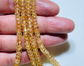 Imperial Topaz  5-6.5mm Faceted Gemstone Roundel Beads