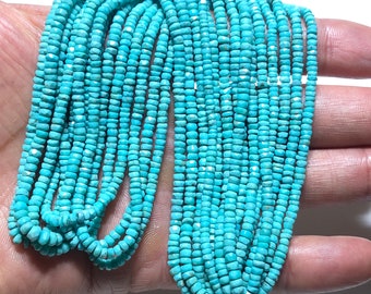 Turquoise 2.5-3mm micro Faceted Roundel Gemstone Beads To Make Jewlery
