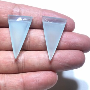 Peruvian Chalcedony Gemstone Pair, 32x19 Trillion Drops