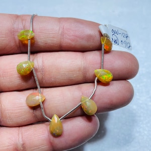 Ethiopian Opal Beads, 9x6 - 10x7 Almond Shape Briolettes Drops To Make Jewelry