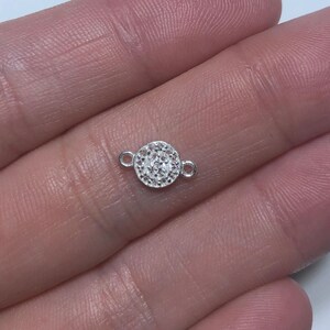 Charm Double Ring, White Topaz, Sterling Silver 6MM Coin Shape Round