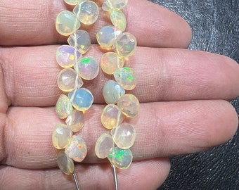 Ethiopian Opal Beads, 7mm Heart Shape Briolettes To Make Jewelry