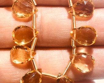 Citrine Gemstone Beads, 8x11 Almond Shape Briolette to make Jewelry