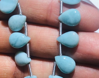 Larimar Gemstone Beads, 8x11 Almond Shape Briolette To Make Jewelry