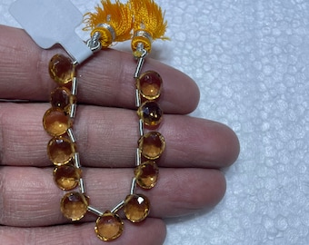 Citrin Quarz Edelstein Perlen 8 mm Herz geformt Briolette Schmuck zu machen