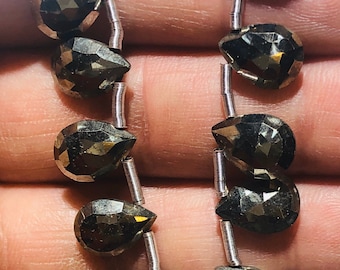 Pyrite Gemstone Beads, 8x11 Almond Shape Briolette To Make Jewelry
