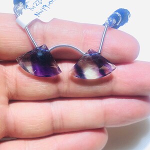 Fluorite Gemstone Beads, 23x13 Fan  Shape Drop To Make Earrings