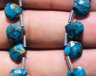 Edelstein-Kupfer-Türkis-Perlen, 8 mm Herzform Briolette zu Schmuck machen