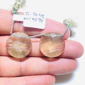 Fluorite Gemstone Beads, 21mmCoin Shape Drop To Make Earrings