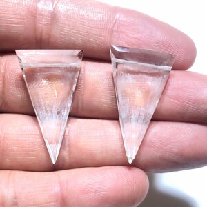 Clear Quartz Gemstone Pair, 32x19 Trillion Drops
