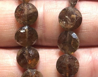 Gemstone Natural/Rare Andalusite, 8mm Coin-Shape Gemstone Beads To Make Jewelry