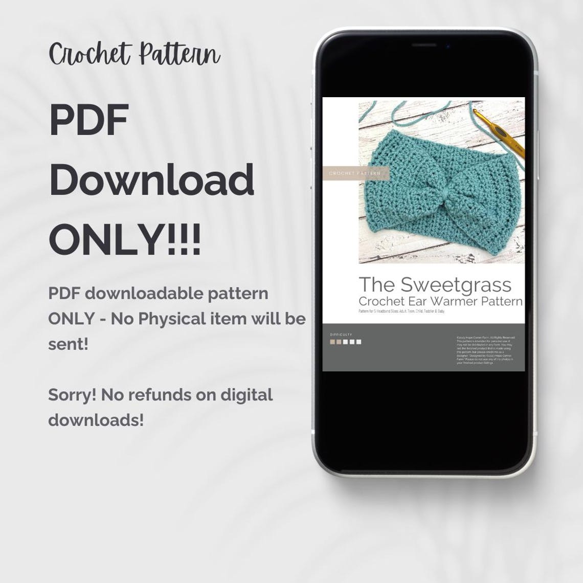 Crochet PATTERN - the Sweetgrass Crochet Headband, Crochet Ear Warmer ...
