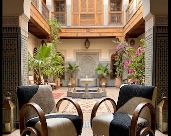 Arty handgemaakte Berber fauteuil ZOWART 36 | Handgemaakte Marokkaanse Berber fauteuil