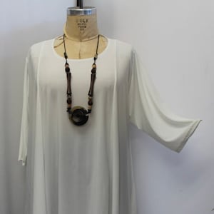 Plus Size Top, Coco and Juan, Plus Size Tunic Top, Asymmetric Women&#39;s Tunic Top,  White, Traveler Knit Size 2 (fits 3X,4X)  Bust 60&quot;