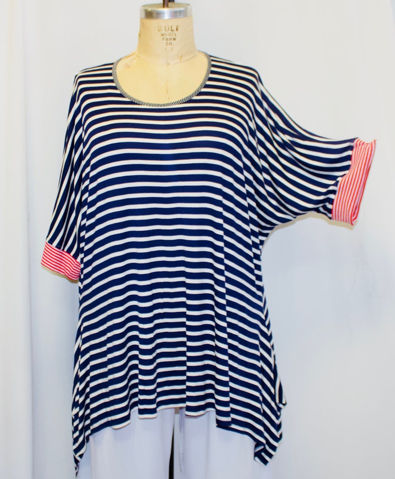Coco /& Juan Lagenlook Blue Turquoise Plus Size Tunic Plus Size Tank 3X 4X B60/"