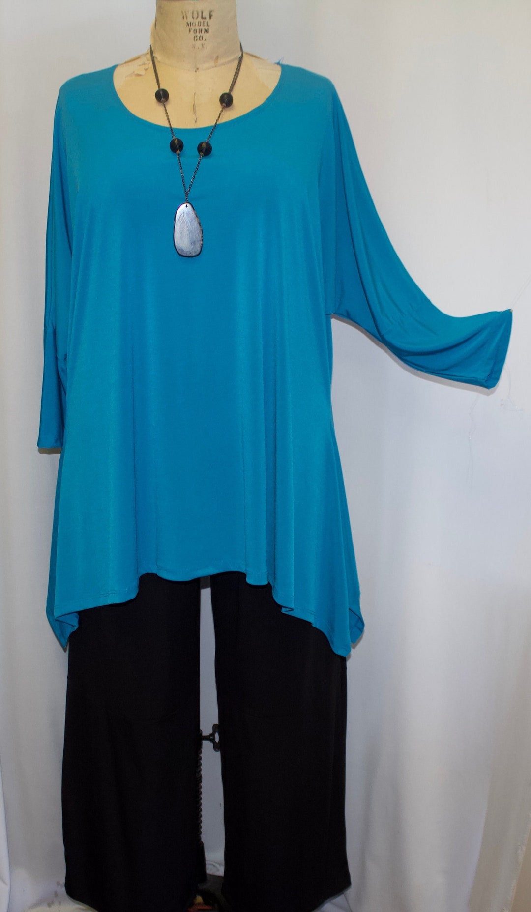 Lagenlook Plus Size Tunic Top Coco and Juan Turquoise - Etsy