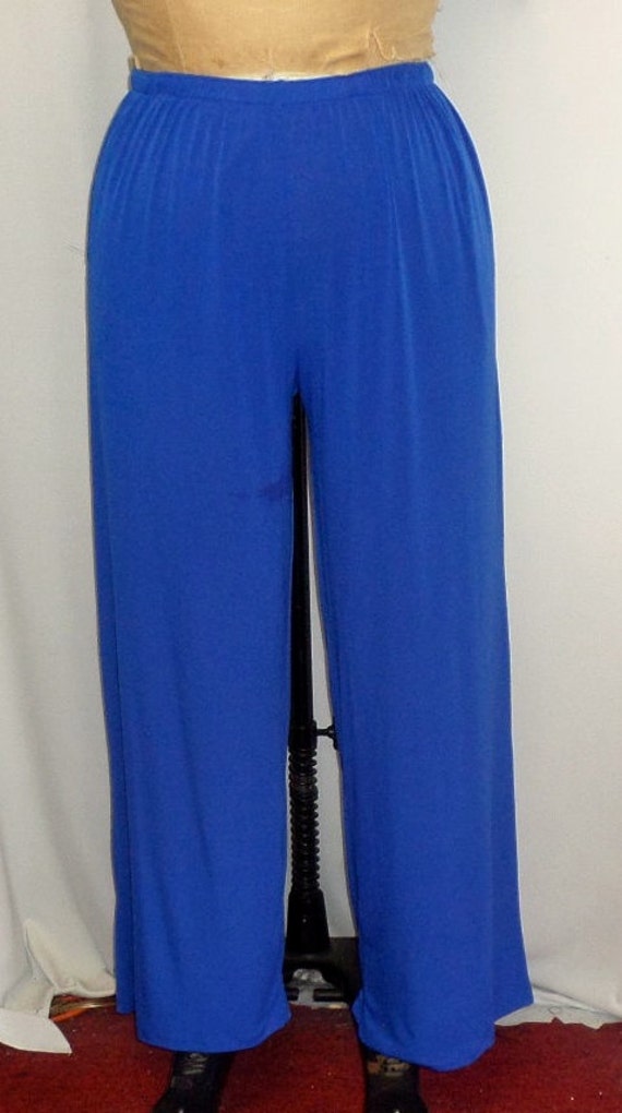 Coco and Juan, Lagenlook Pants, Plus Size Pant, Royal Blue. Traveler Knit,  Wide Leg Pant, Womens Pants, Pants Plus Size, Size 2 Fits 3X,4X -   Canada