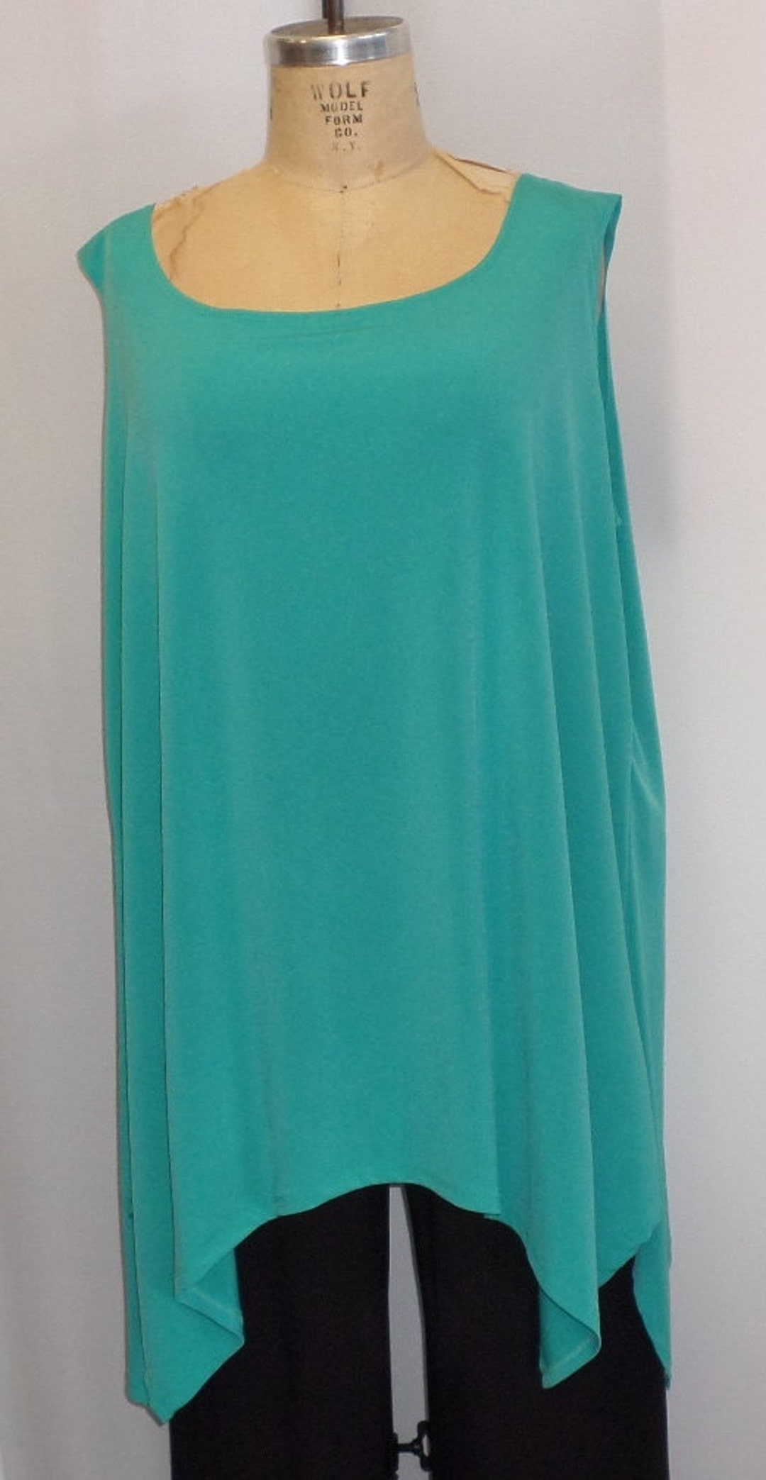 MYO Lagenlook A-Line Long Tunic – Royal Blue, Sizes 42-58, Plus Size, Hooded, 3/4 Sleeve