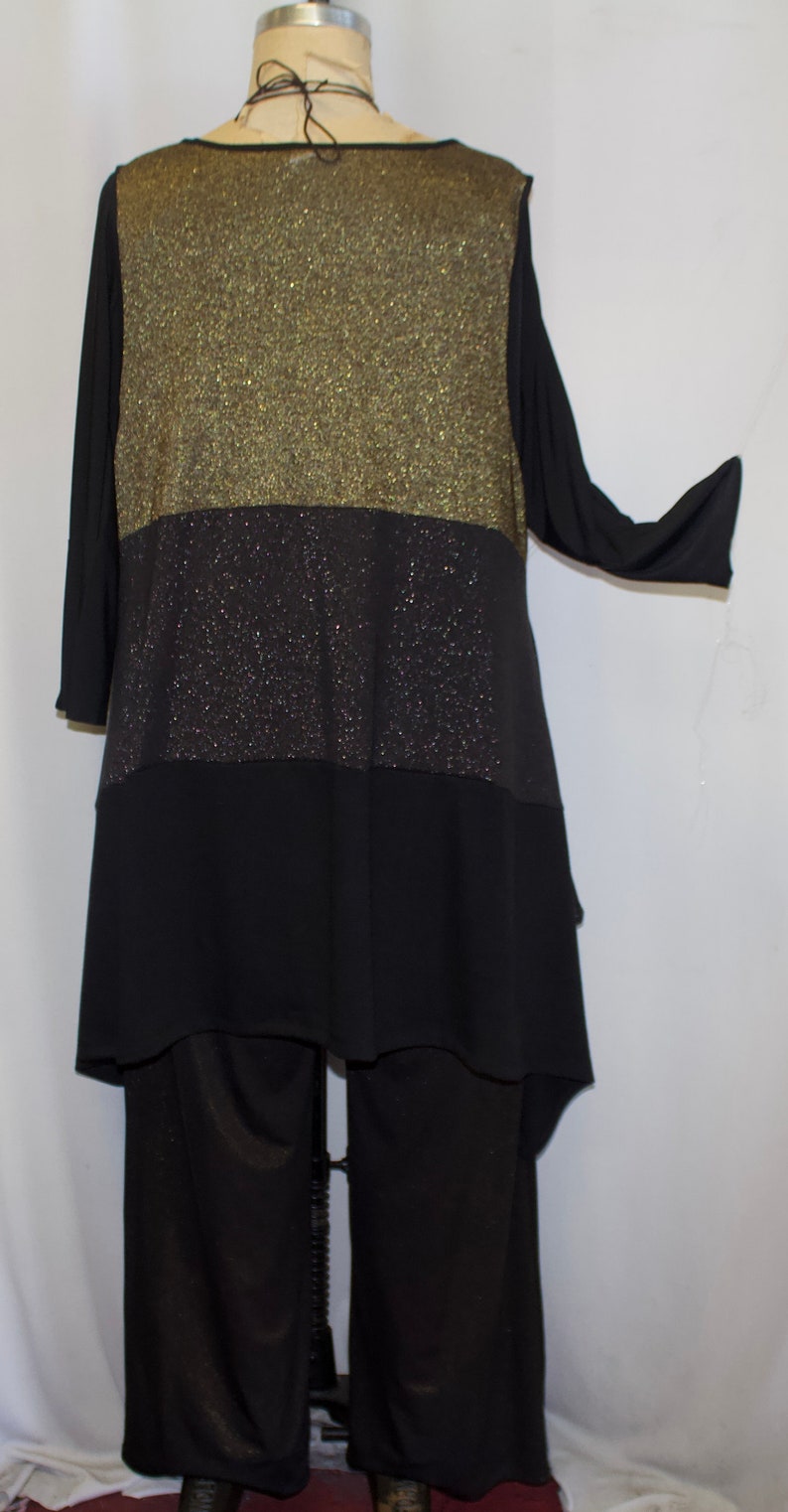 Plus Size Tunic Gold Black Sweater Knit size 1 fits 1X2X Coco and Juan bust 50 Plus Size Top Lagenlook Tunic Top Women/'s Jumper