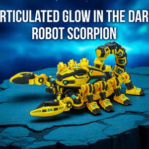 Articulated Scorpion Glow in The Dark |  Robot Scorpion Fidget Toy | Futuristic Arachnid Hybrid with Neon Glow | Gift For Friend | Kids Gift