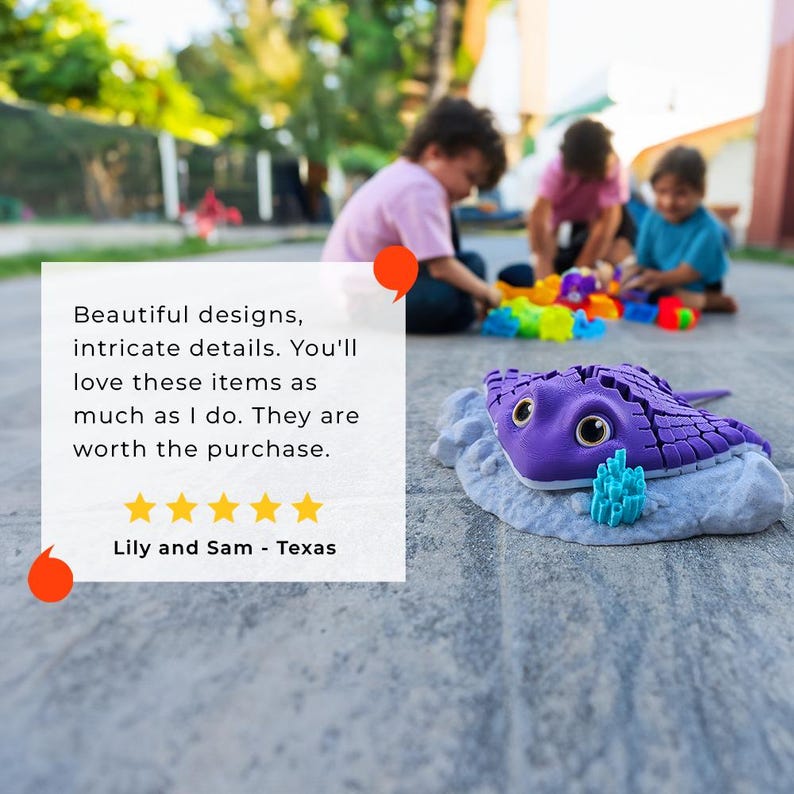 Ray Fidget 3d Articulating Manta Ray Fidget Toy | Sea Animal Fidget Toy Gift for ...