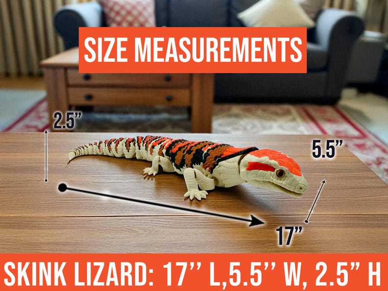 5 Inch Lizard Skink Lizard Glow in the Dark Fidget Toy | Blue Tongue Lizard Flexi ...