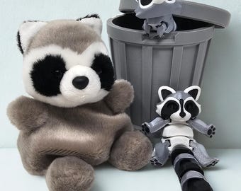 Cute Raccoon 3d Printed Articulating Toys For Kids And Adults | Desk Fidget Toy | Pocket Size Fidget | Raccoon Sensory Toy | Raccoon Plushy